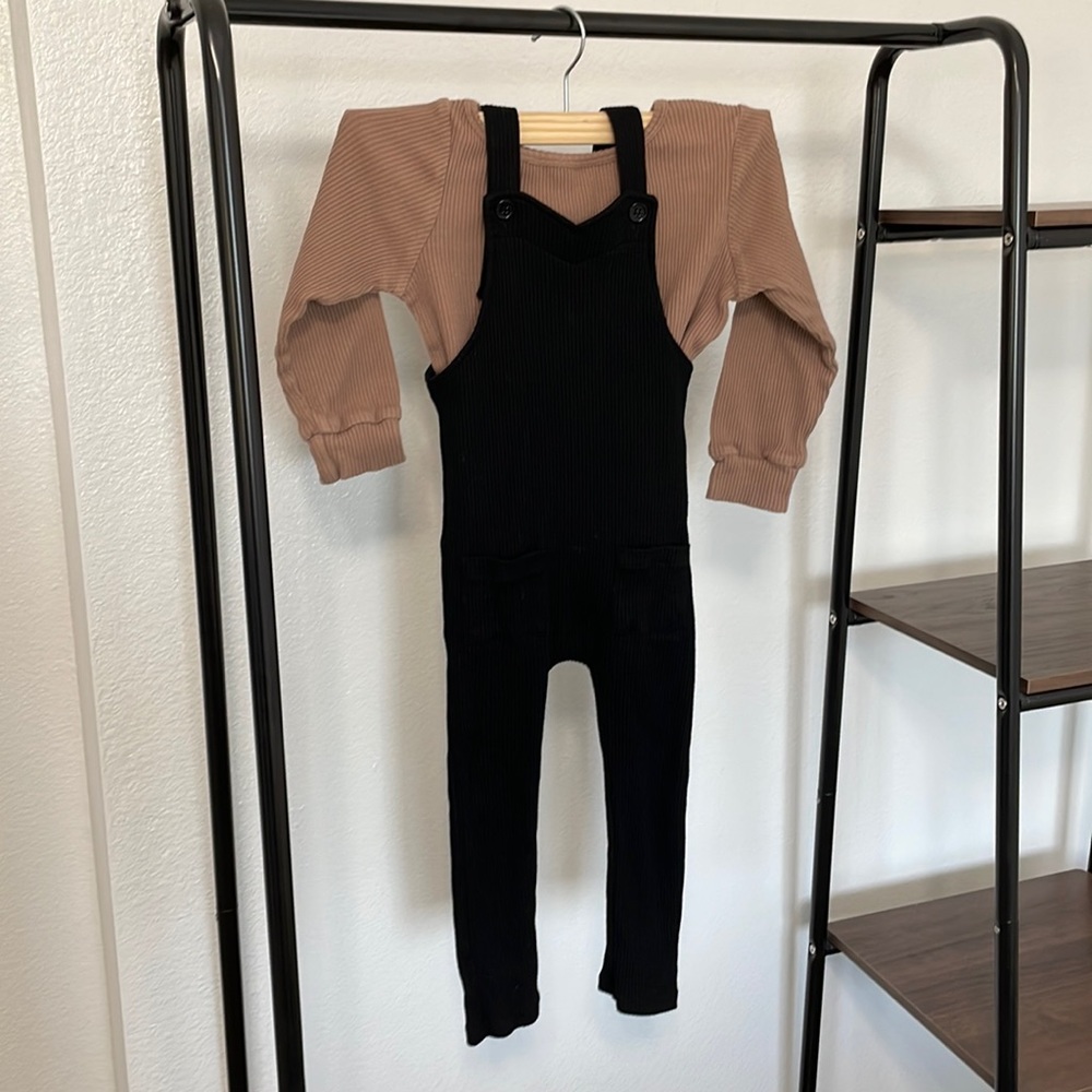 Ribbed overall set